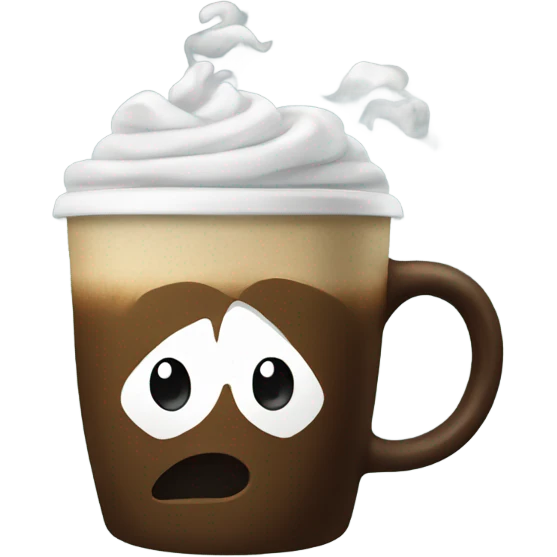 Coffee with wind emoji