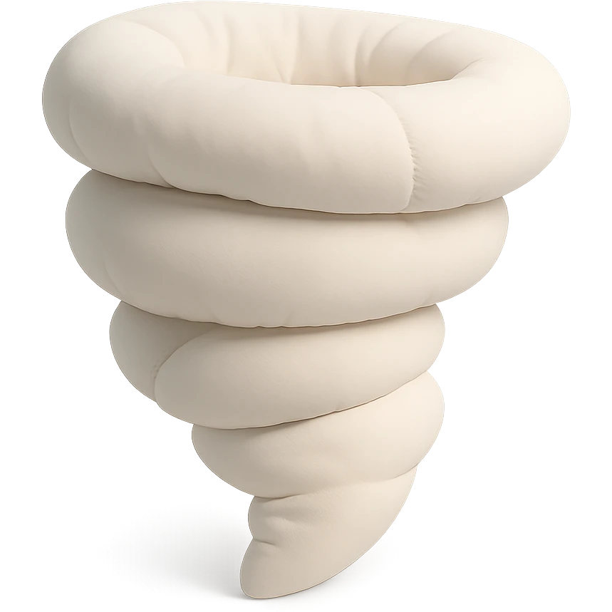 cushion style tornado, plush and rounded, soft edges emoji