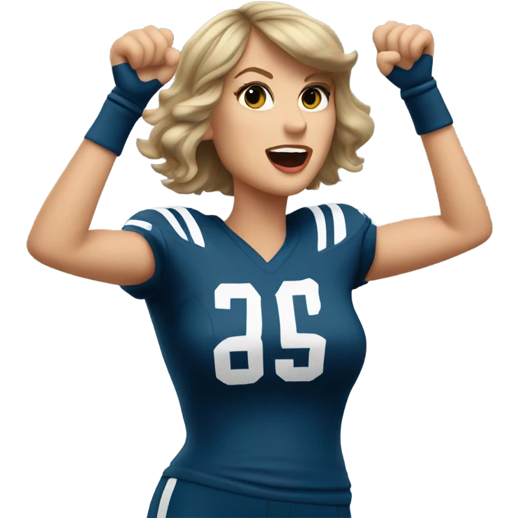 taylor swift with touchdown arms emoji