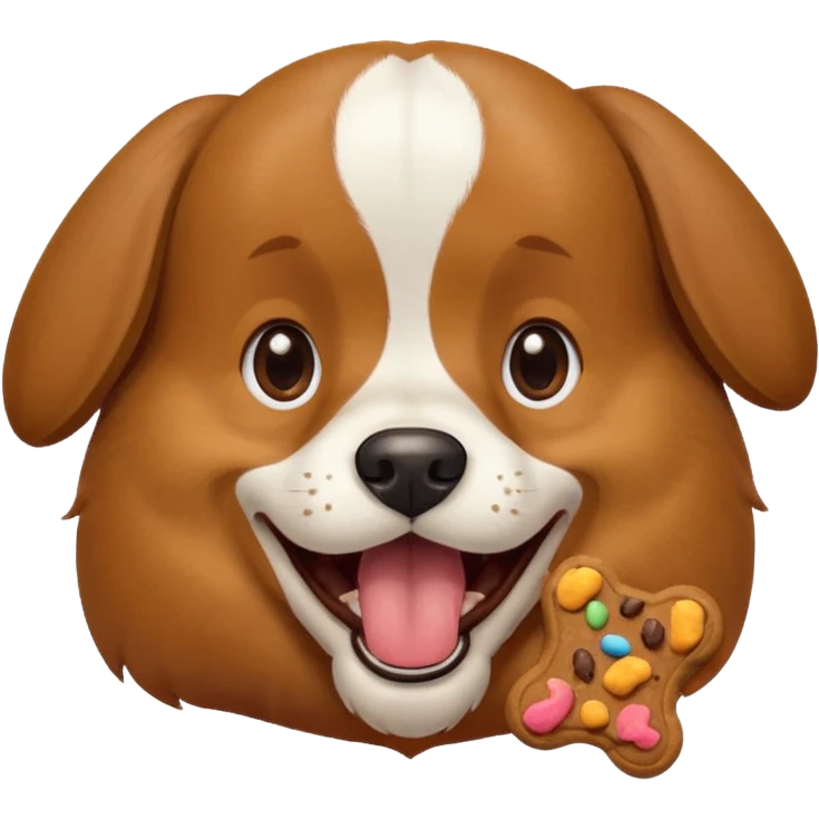 dog eating dog treat emoji