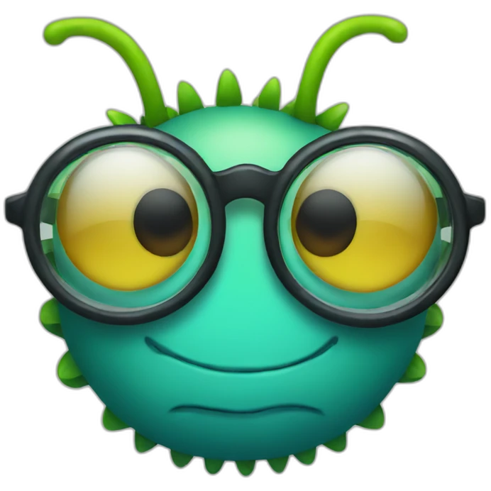 Full Caterpillar with glasses emoji