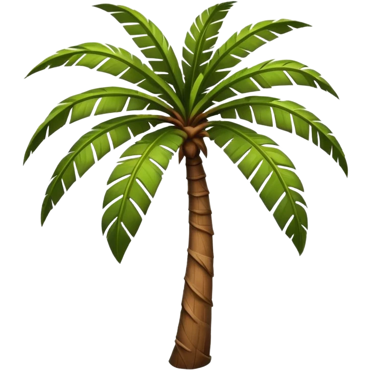 ["Brown-trunk palm tree with large green fronds."] emoji