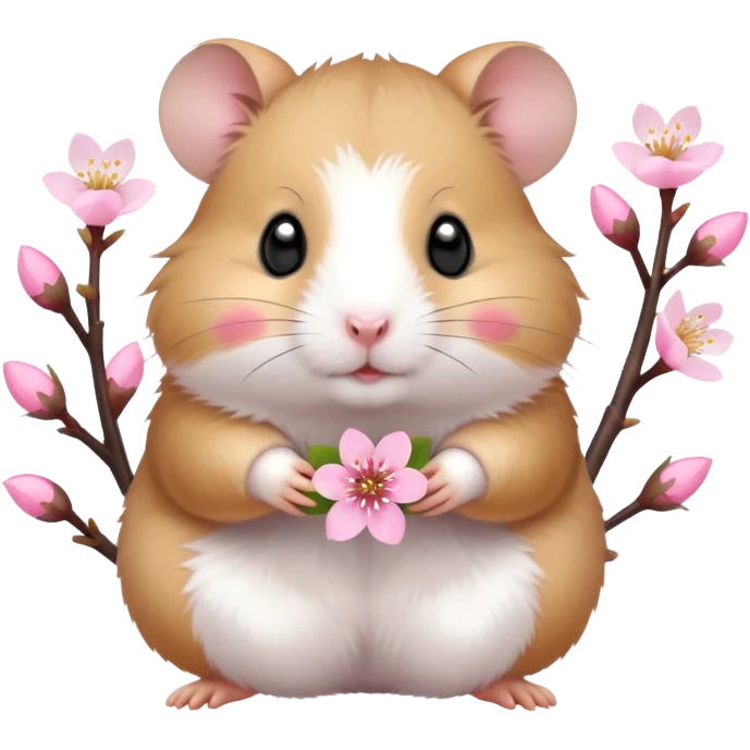 Hamster with cherry blossom emoji