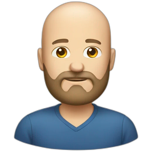 an emoji of a large balding white man with a beard emoji