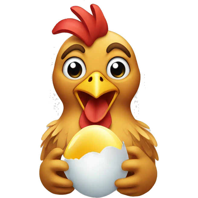 Chicken holding an egg emoji