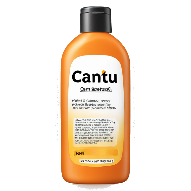 narrow bottle of hair conditioner with a label that says cantu emoji