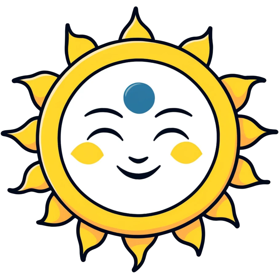 Vintage Sun and Moon emoji