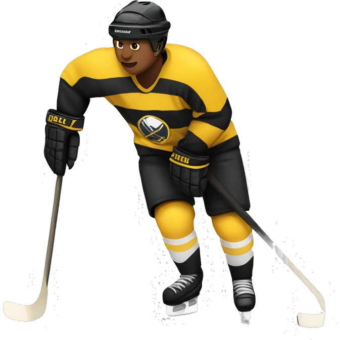Hockey player with black and Yellow stripes emoji