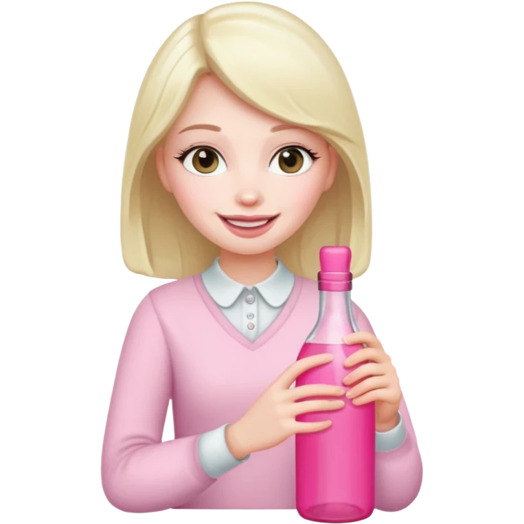 sissy with a pink bottle, sitting emoji