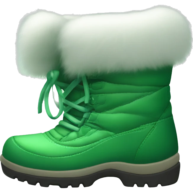 Green furry snow boots emoji