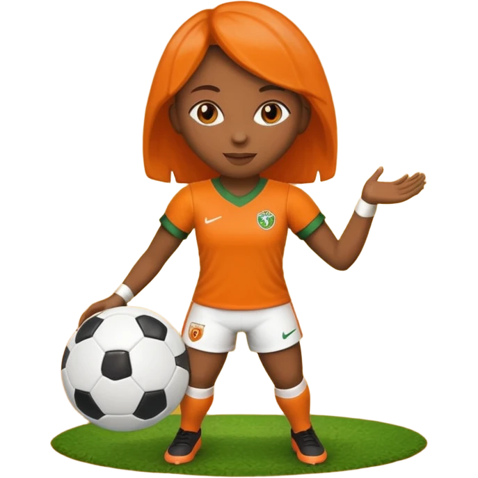 Boneca segurando uma Bola de futebol que está queimando emoji