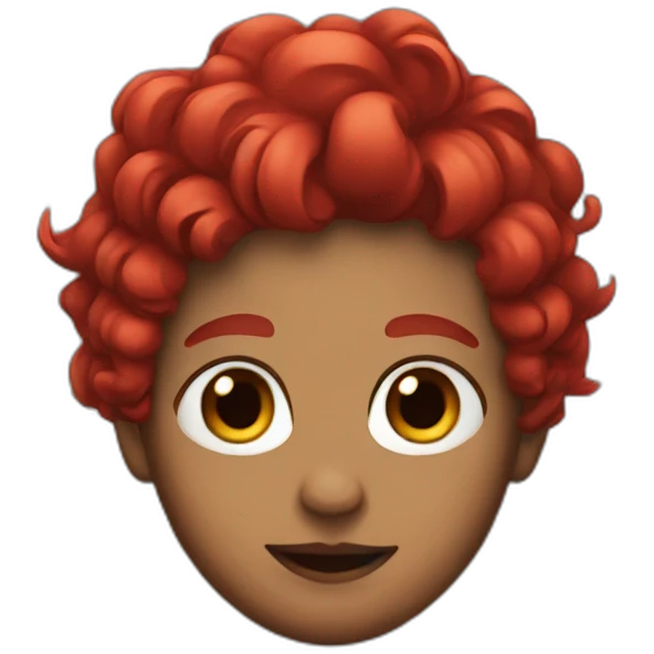 Black with red hair and wings emoji