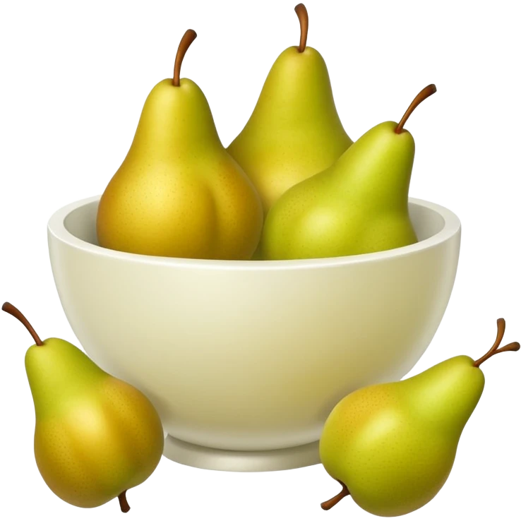 White bowl of pears  emoji
