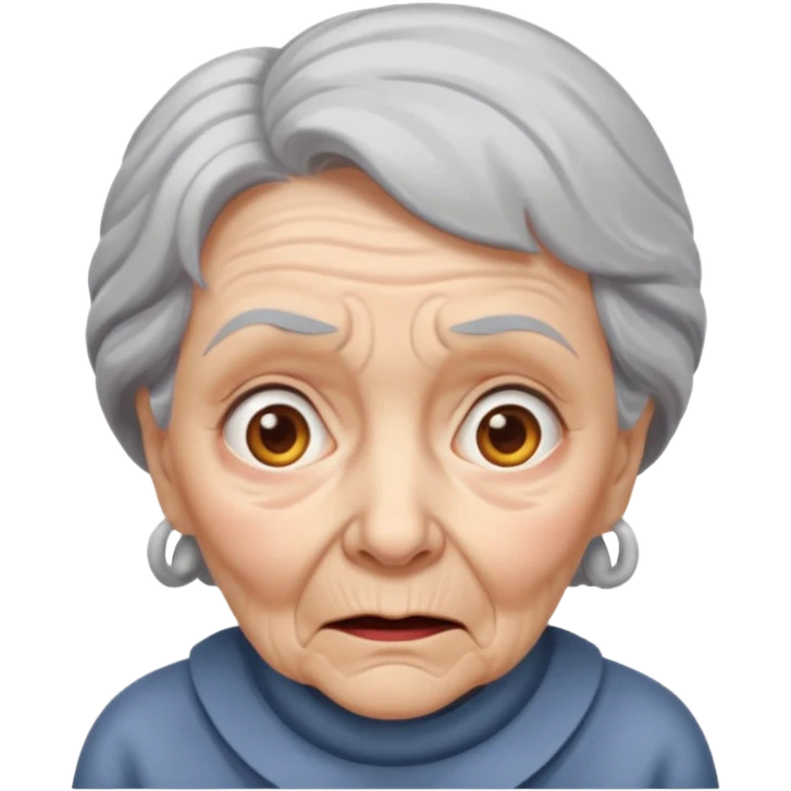 scared old lady emoji