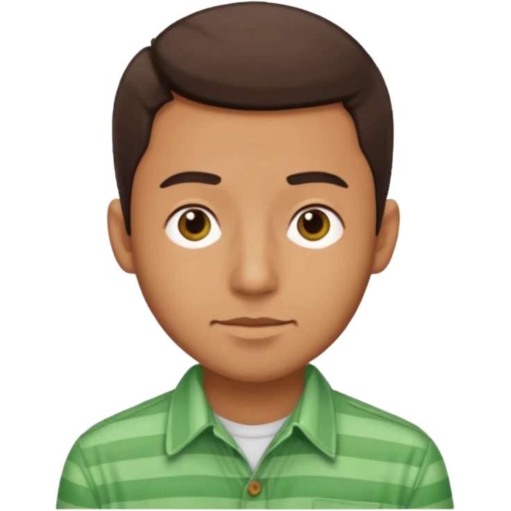 Man with green Striped Shirt not t shirt emoji