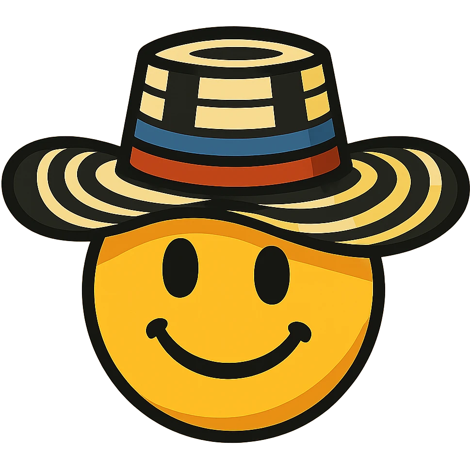 cartoon style sombrero vueltiao colombiano emoji emoji
