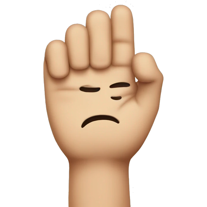 Annoyed emoji with hand emoji