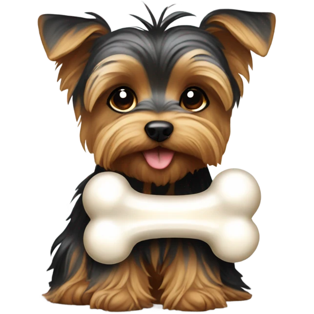 Yorkie with a bone  emoji