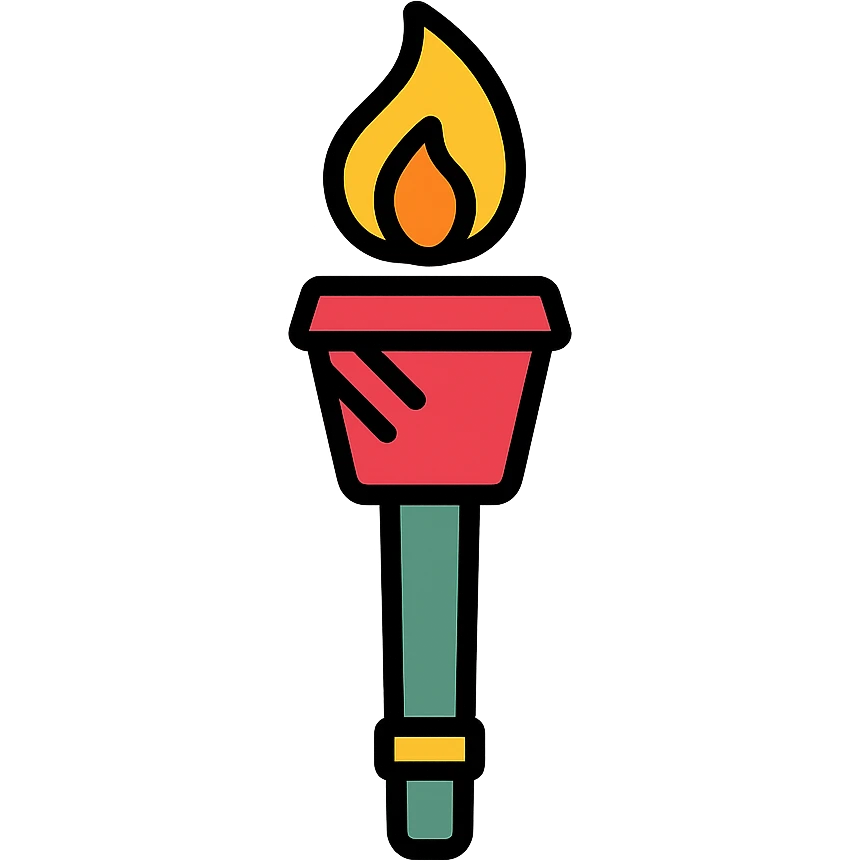 bamboo torch icon with color outline emoji