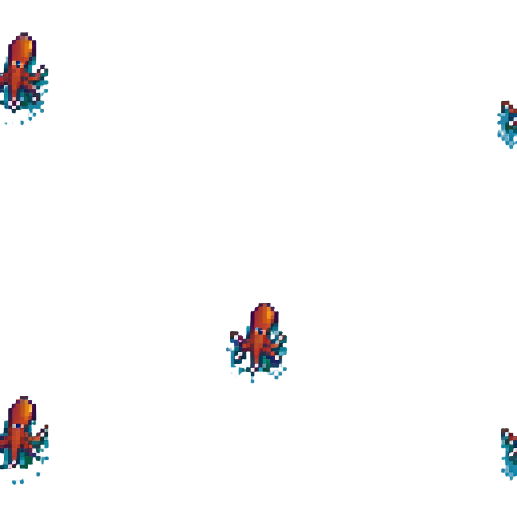 Colorful squid swimming in the ocean emoji