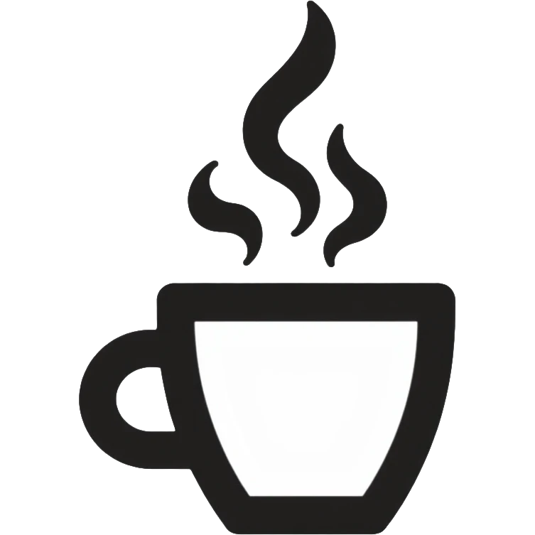 A simple steaming coffee cup emoji