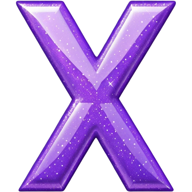 glitter purple letter X emoji
