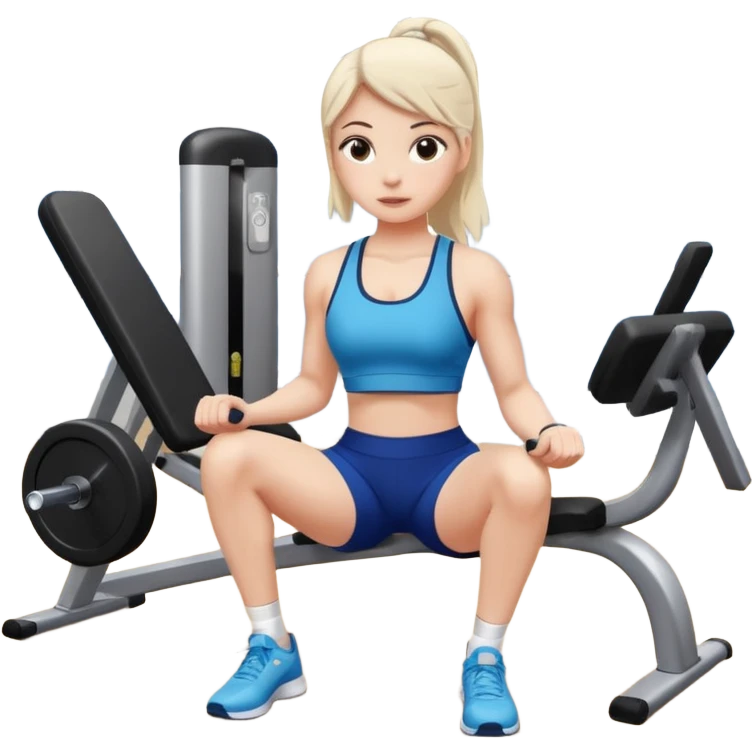 girl sport gym training, white skin tone emoji