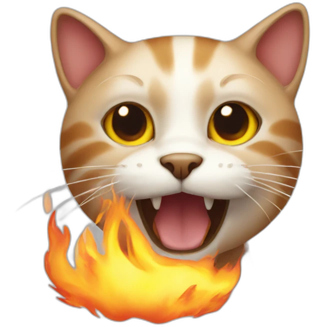 Cat playing with fire emoji