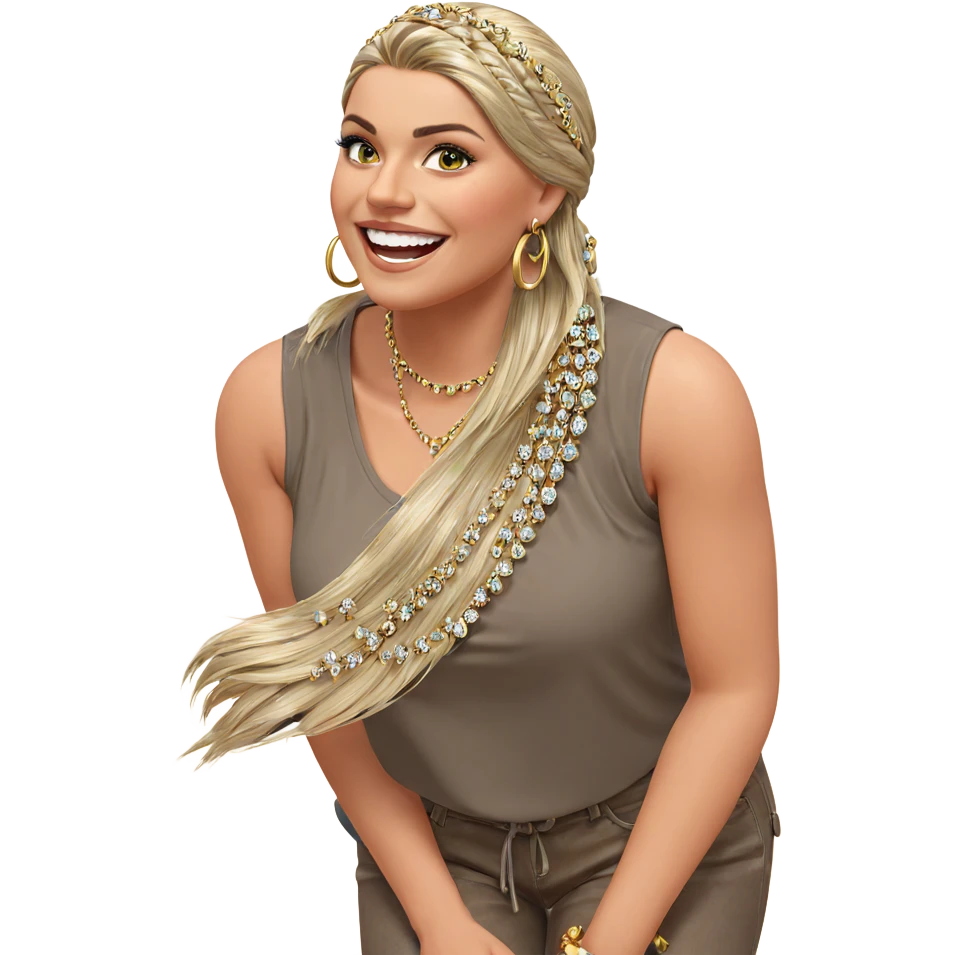 smiling girl with jewelry emoji
