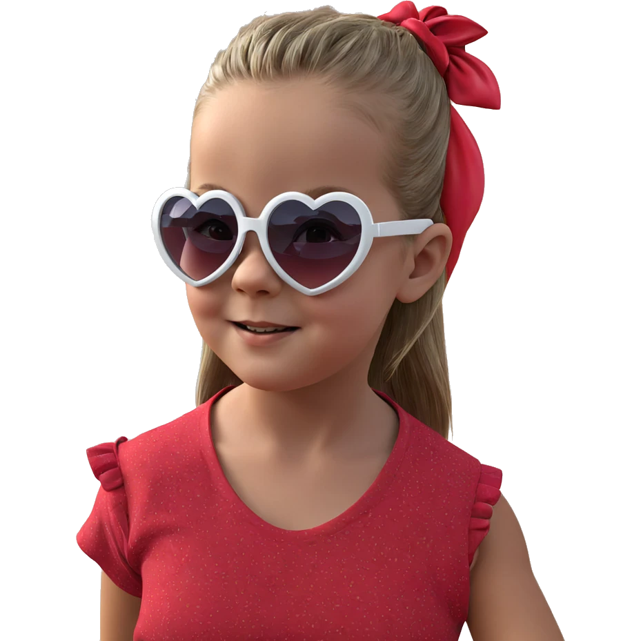 girl in heart-shaped sunglasses emoji