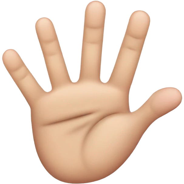 A hand with 5 fingers: the thumb, index finger, and pinky extended, while the middle and ring fingers are folded down emoji
