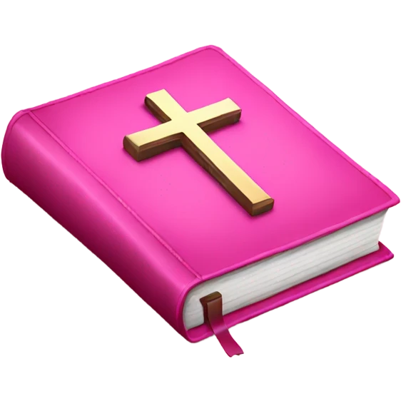 Pink bible with cross emoji