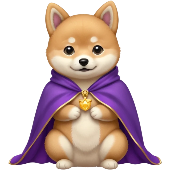 baby shiba dog, in magic purple cloak emoji