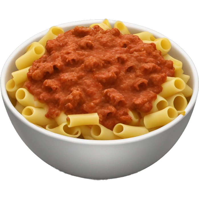 pasta with meat sauce in a bowl  emoji