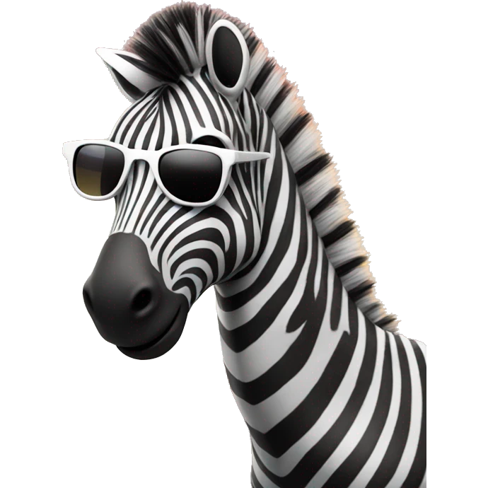 cool zebra at the sunset with sunglasses emoji