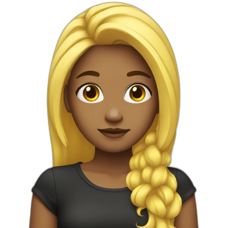 GIRL WITH HALF HAIR YELLOW AND HALF HAIR BLACK emoji