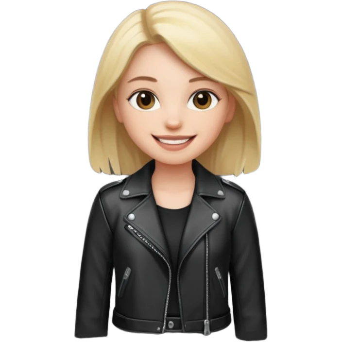 girl in leather jocket, full body emoji