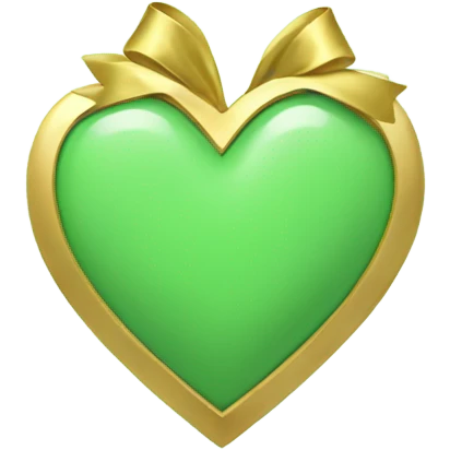 green pastel heart with gold bow emoji