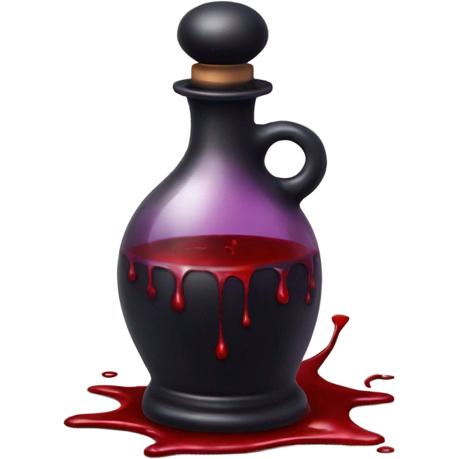 a stylish potion bottle with blood and a gothic lid, perfect for a vampire girl theme." emoji