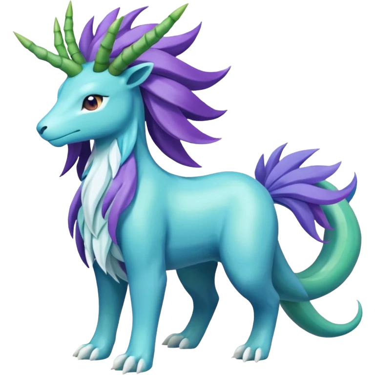 Suicune-Amaura-Meganium-fusion (full body) emoji