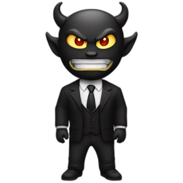 A demon in black suit emoji