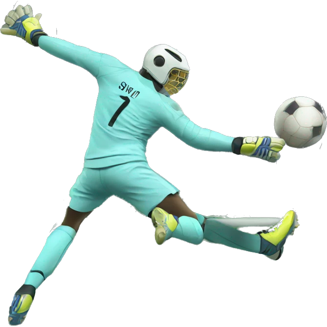 Goalkeeper save on moon emoji