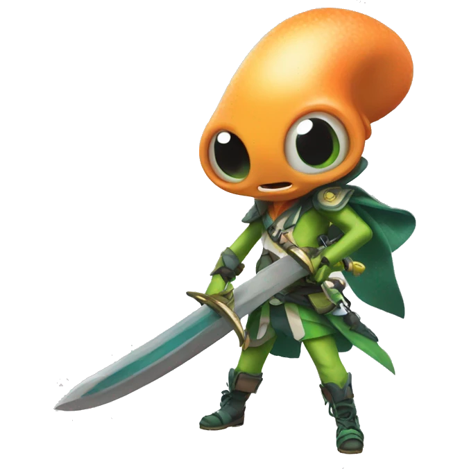 brave splatoon squid with sword emoji