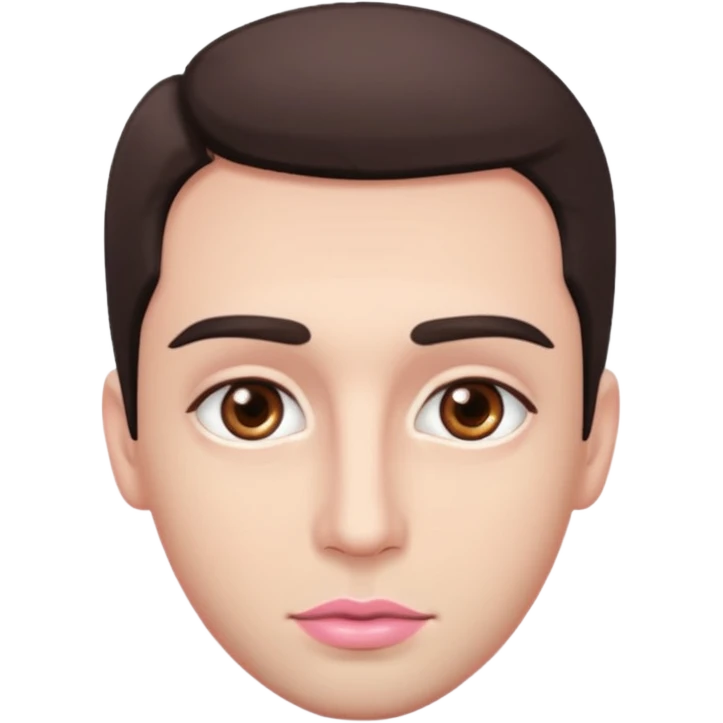 brown eyes, lite pink lips, men, long eye lashes emoji