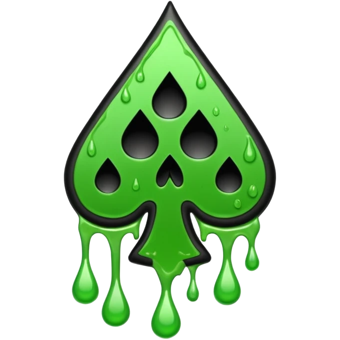 Black ace of spades drippy slimey effect emoji