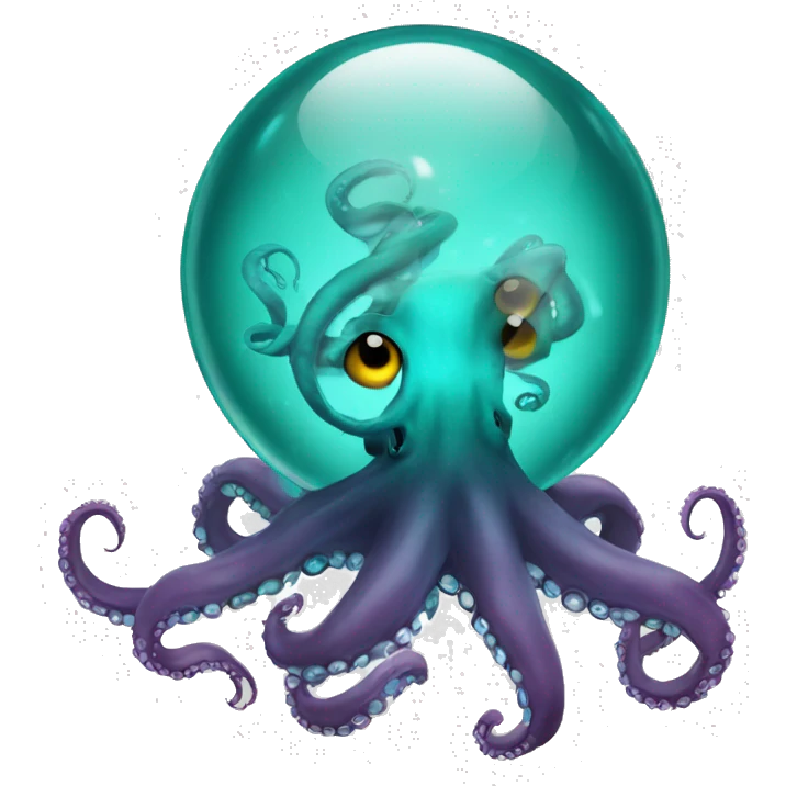 crystal ball with turquoise surgical octopus emoji