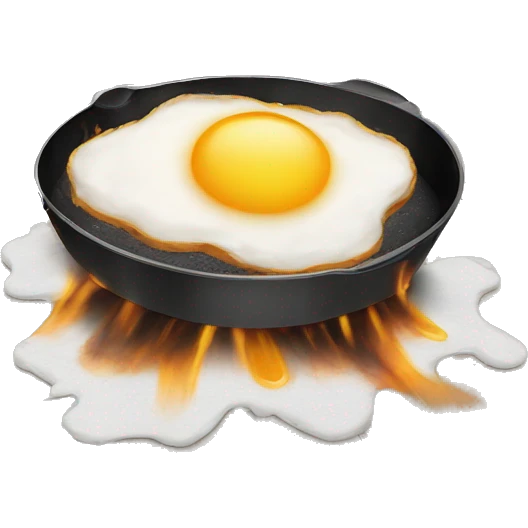 Eggs frying on a sidewalk emoji