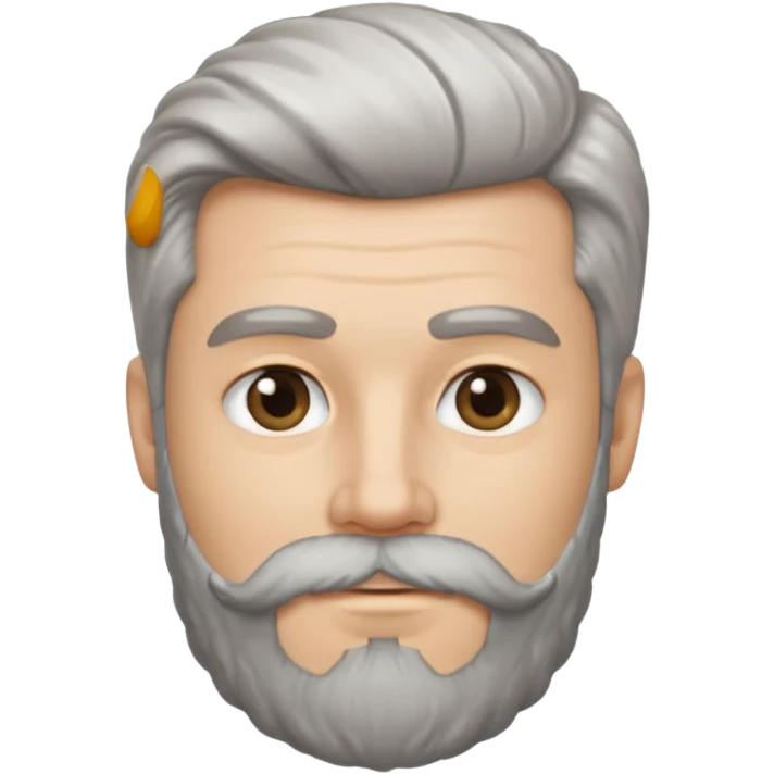 white man salt and pepper hair beard emoji