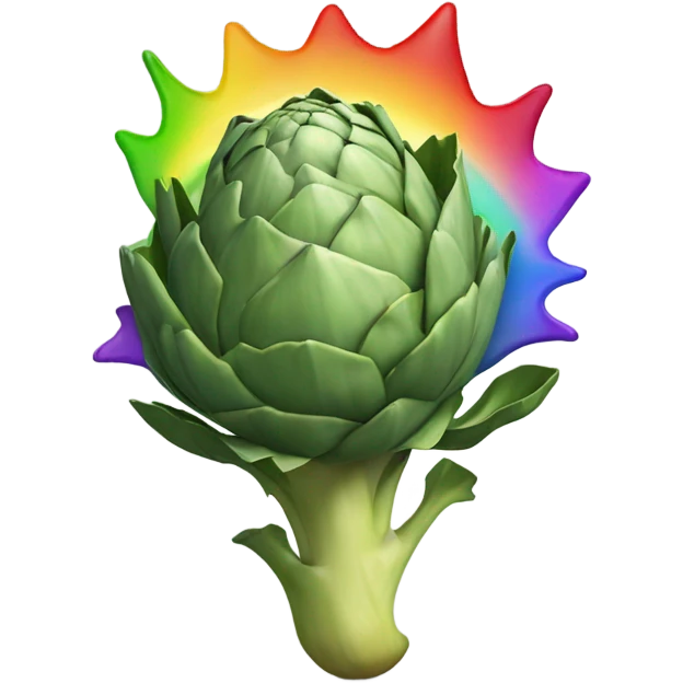 Artichoke farting rainbow emoji