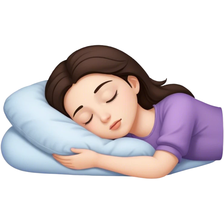Brunette girl sleepin emoji